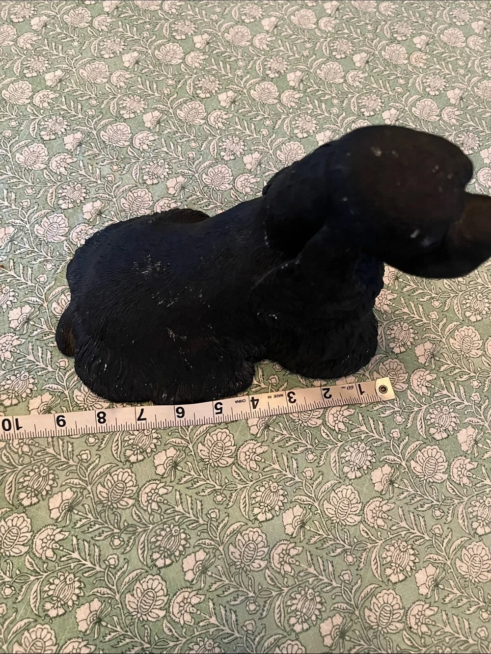 Sandcast Black Cocker Spaniel Dog Figurine - Sitting Cocker Spaniel Statue